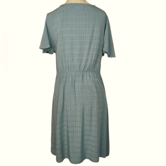 Primark Dress with Flutter Sleeves Blue Green Size 8 NWT - Picture 9 of 16